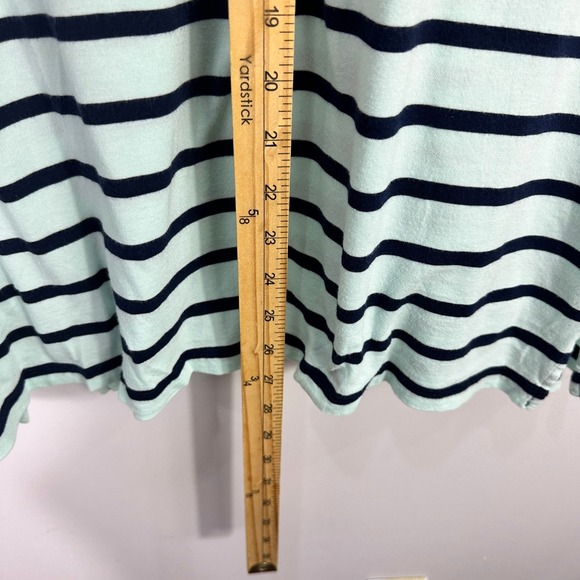 Chicos Weekends 3 Blue Stripe Lace Up Top Nautical Preppy Coastal Grandma XL - Picture 5 of 6